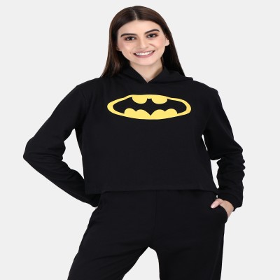 Women's Rich Cotton Regular Fit Full Sleeve Crop Hoodie Sweatshirt